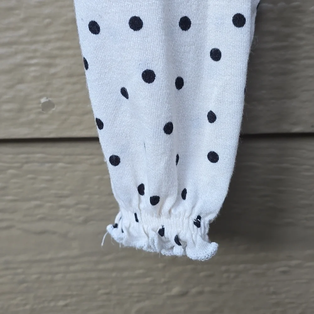 Urban Outfitters Super Soft Polka Dot Smoked Cropped Long Sleeve Top Small S - Picture 8 of 11